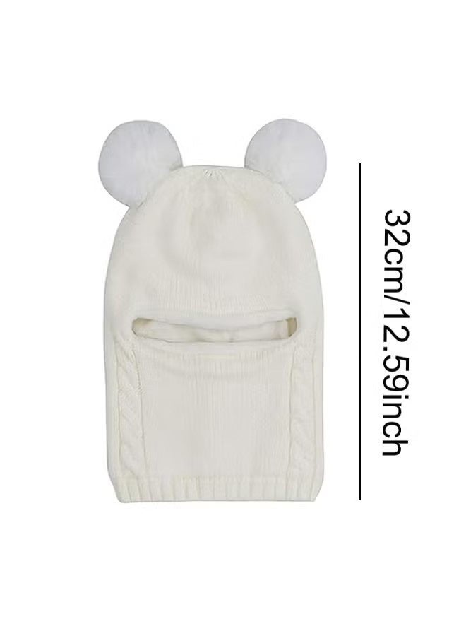 YJ Children’s Winter Hat – A beige winter hat that provides warmth and full coverage for your child’s head, ears, and neck. Made from soft, high-quality knit fabric, gentle on sensitive skin. Suitable for ages 2–6 years. - Image 4